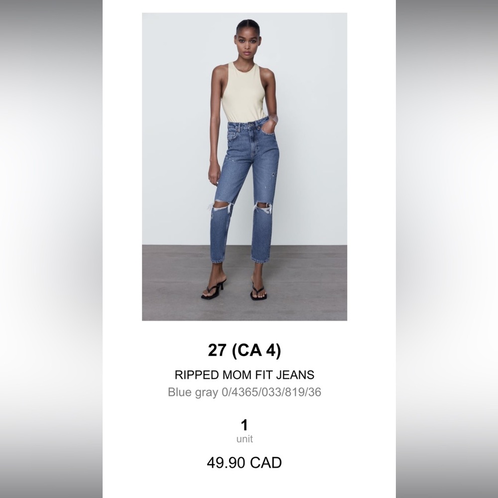 Zara jeans. Straight fit, some stretch. Perfect condition worn once